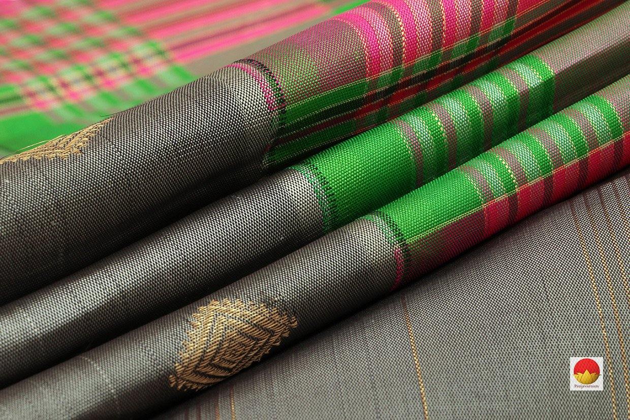 Kanchipuram Silk Saree - Handwoven Pure Silk - Pure Zari - Multicolour Checks - PV SRI 2311 - Silk Sari - Panjavarnam