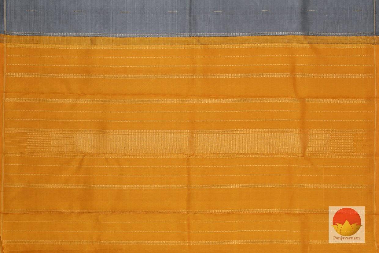 Kanchipuram Silk Saree - Handwoven Pure Silk - Pure Zari - Mustard & Grey - PV SRI 1108 - Archives - Silk Sari - Panjavarnam