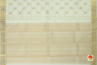 Kanchipuram Silk Saree - Handwoven Pure Silk - Pure Zari - Off White & Gold - PV SRI 1736 - Archives - Silk Sari - Panjavarnam