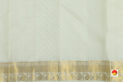 Kanchipuram Silk Saree - Handwoven Pure Silk - Pure Zari - Off White & Gold - PV SRI 1736 - Archives - Silk Sari - Panjavarnam