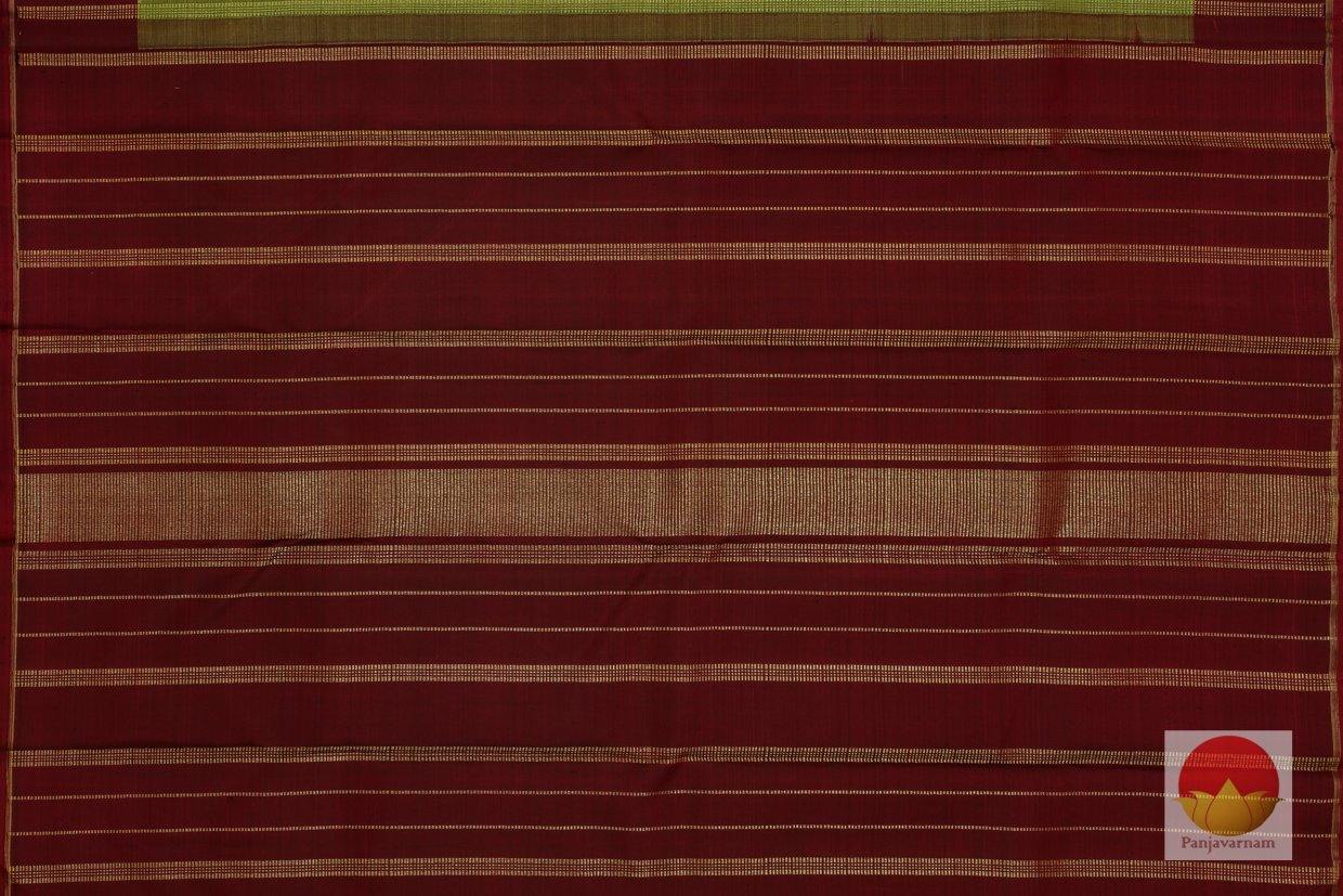 Kanchipuram Silk Saree - Handwoven Pure Silk - Pure Zari - Olive Green & Maroon - PV SRI 207 Archives - Silk Sari - Panjavarnam