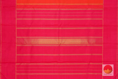 Kanchipuram Silk Saree - Handwoven Pure Silk - Pure Zari - Orange & Pink - PV SRI 211 - Archives - Silk Sari - Panjavarnam