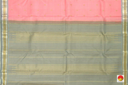 Kanchipuram Silk Saree - Handwoven Pure Silk - Pure Zari - Pastel Pink & Grey - PV SRI 1488 - Archives - Silk Sari - Panjavarnam