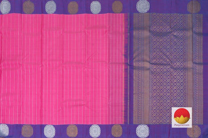 Kanchipuram Silk Saree - Handwoven Pure Silk - Pure Zari - Pink & Lavender - PV SRI 1379 - Archives - Silk Sari - Panjavarnam