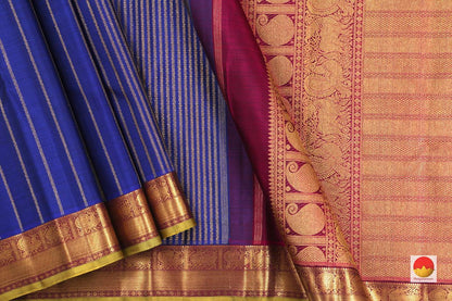 Kanchipuram Silk Saree - Handwoven Pure Silk - Pure Zari - PV DL 02 - Silk Sari - Panjavarnam