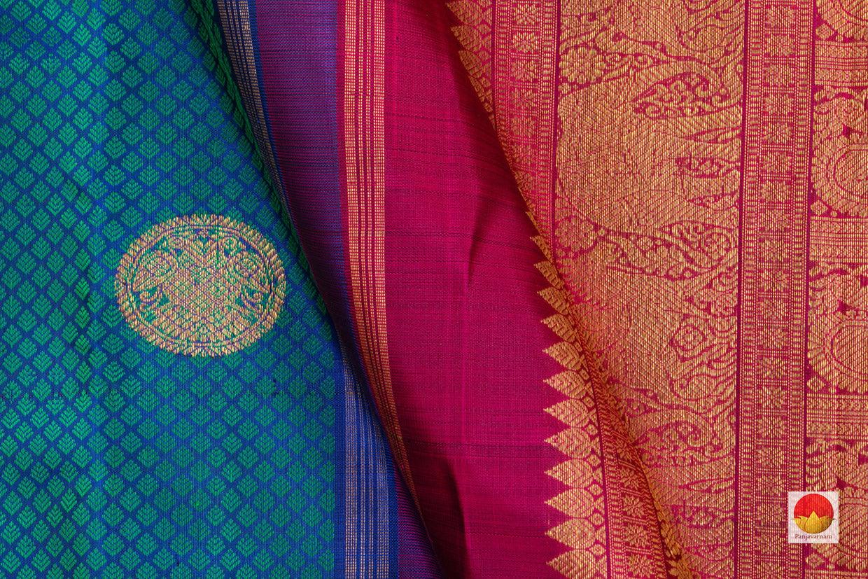 Kanchipuram Silk Saree - Handwoven Pure Silk - Pure Zari - PV DL 10 - Archives - Silk Sari - Panjavarnam