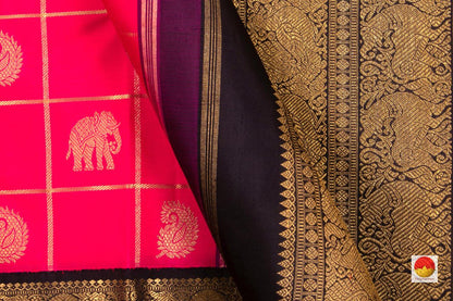 Kanchipuram Silk Saree - Handwoven Pure Silk - Pure Zari - PV DL 13 - Saris & Lehengas - Panjavarnam