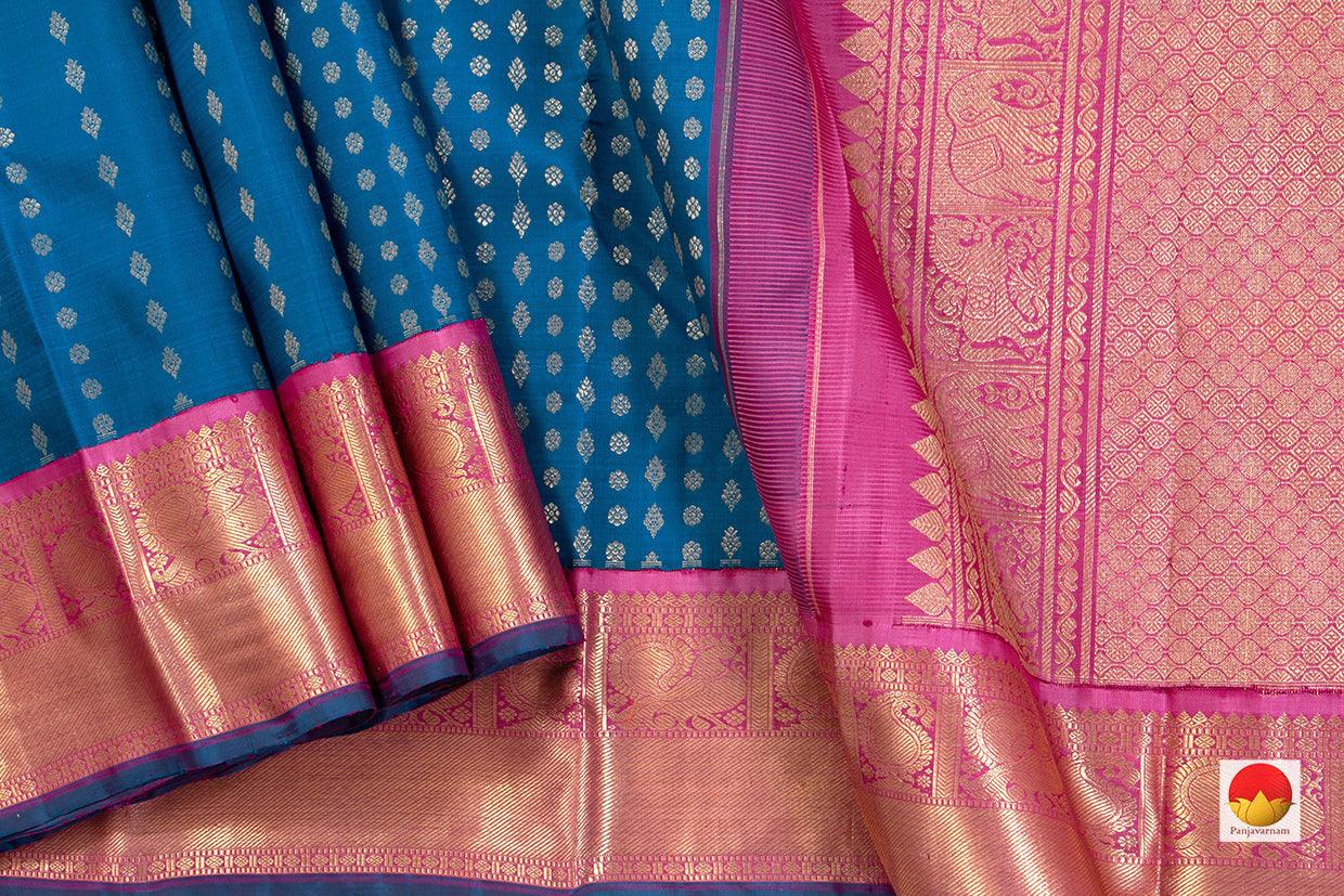 Kanchipuram Silk Saree - Handwoven Pure Silk - Pure Zari - PV DL 14 - Silk Sari - Panjavarnam