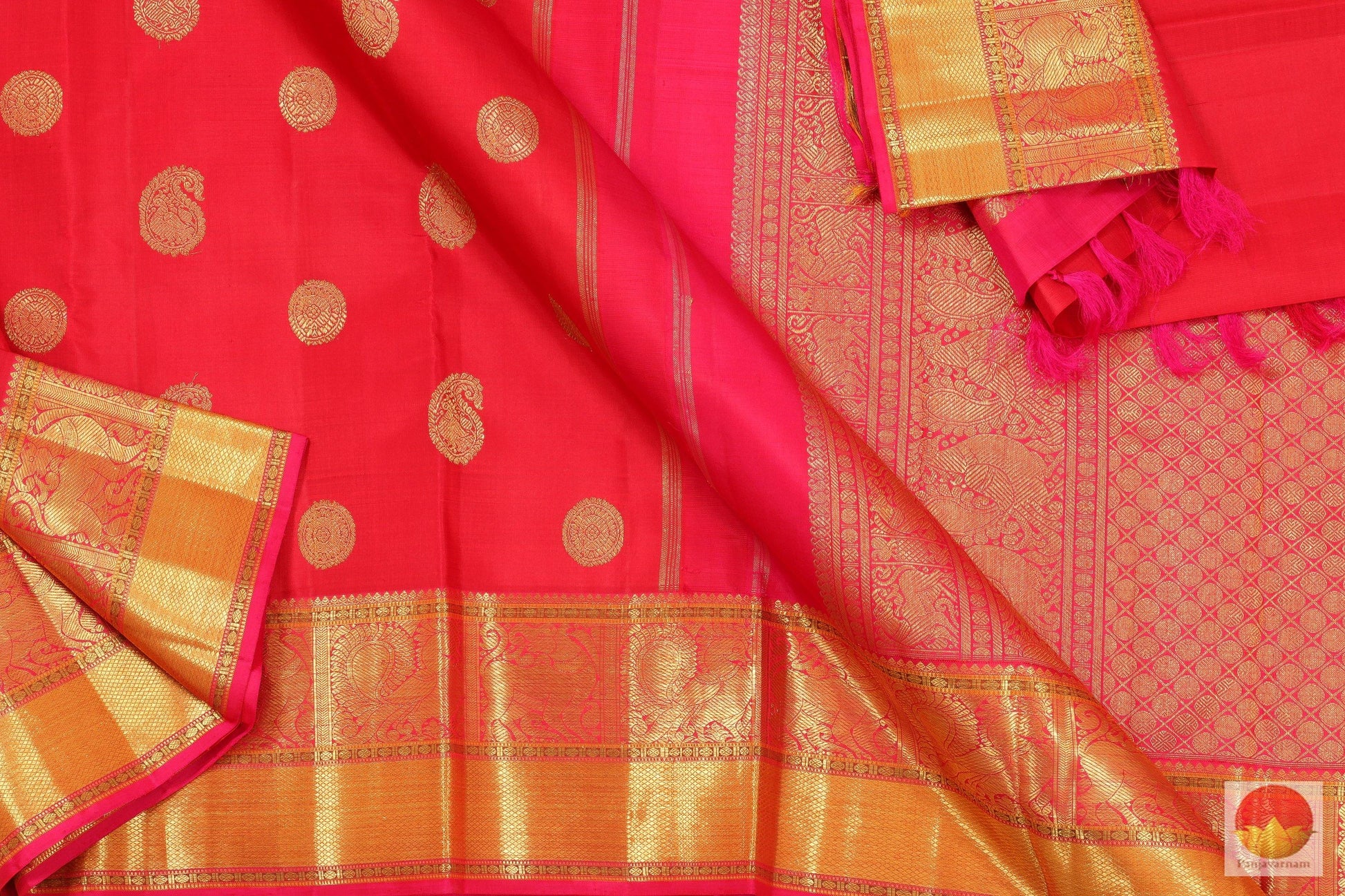 Kanchipuram Silk Saree - Handwoven Pure Silk - Pure Zari - PV G 1976 Archives - Silk Sari - Panjavarnam