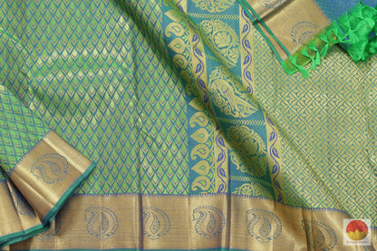Kanchipuram Silk Saree - Handwoven Pure Silk - Pure Zari - PV G 2010 Archives - Silk Sari - Panjavarnam