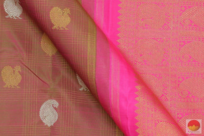 Kanchipuram Silk Saree - Handwoven Pure Silk - Pure Zari - PV G 4051 - Silk Sari - Panjavarnam