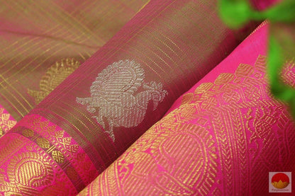 Kanchipuram Silk Saree - Handwoven Pure Silk - Pure Zari - PV G 4051 - Silk Sari - Panjavarnam