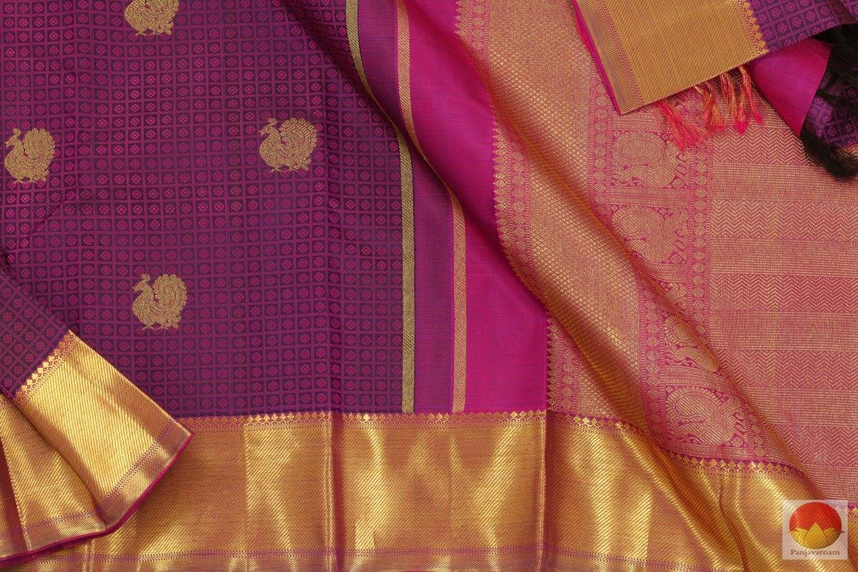 Kanchipuram Silk Saree - Handwoven Pure Silk - Pure Zari - PV G 4234 - Silk Sari - Panjavarnam