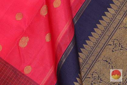 Kanchipuram Silk Saree - Handwoven Pure Silk - Pure Zari - PV G 4256 - Archives - Silk Sari - Panjavarnam