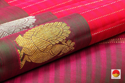 Kanchipuram Silk Saree - Handwoven Pure Silk - Pure Zari - PV G 4286 - Silk Sari - Panjavarnam