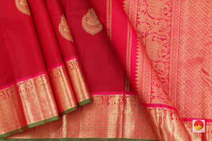 Kanchipuram Silk Saree - Handwoven Pure Silk - Pure Zari - PV J 10140 - Archives - Silk Sari - Panjavarnam