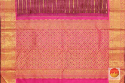 Kanchipuram Silk Saree - Handwoven Pure Silk - Pure Zari - PV J 1078 - Archives - Silk Sari - Panjavarnam