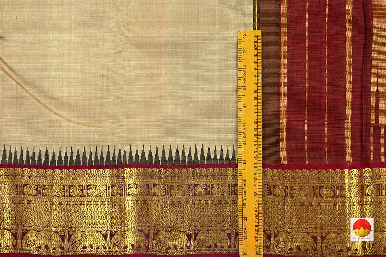 Kanchipuram Silk Saree - Handwoven Pure Silk - Pure Zari - PV J 1368 - Silk Sari - Panjavarnam