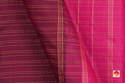 Kanchipuram Silk Saree - Handwoven Pure Silk - Pure Zari - PV J 435 - Silk Sari - Panjavarnam