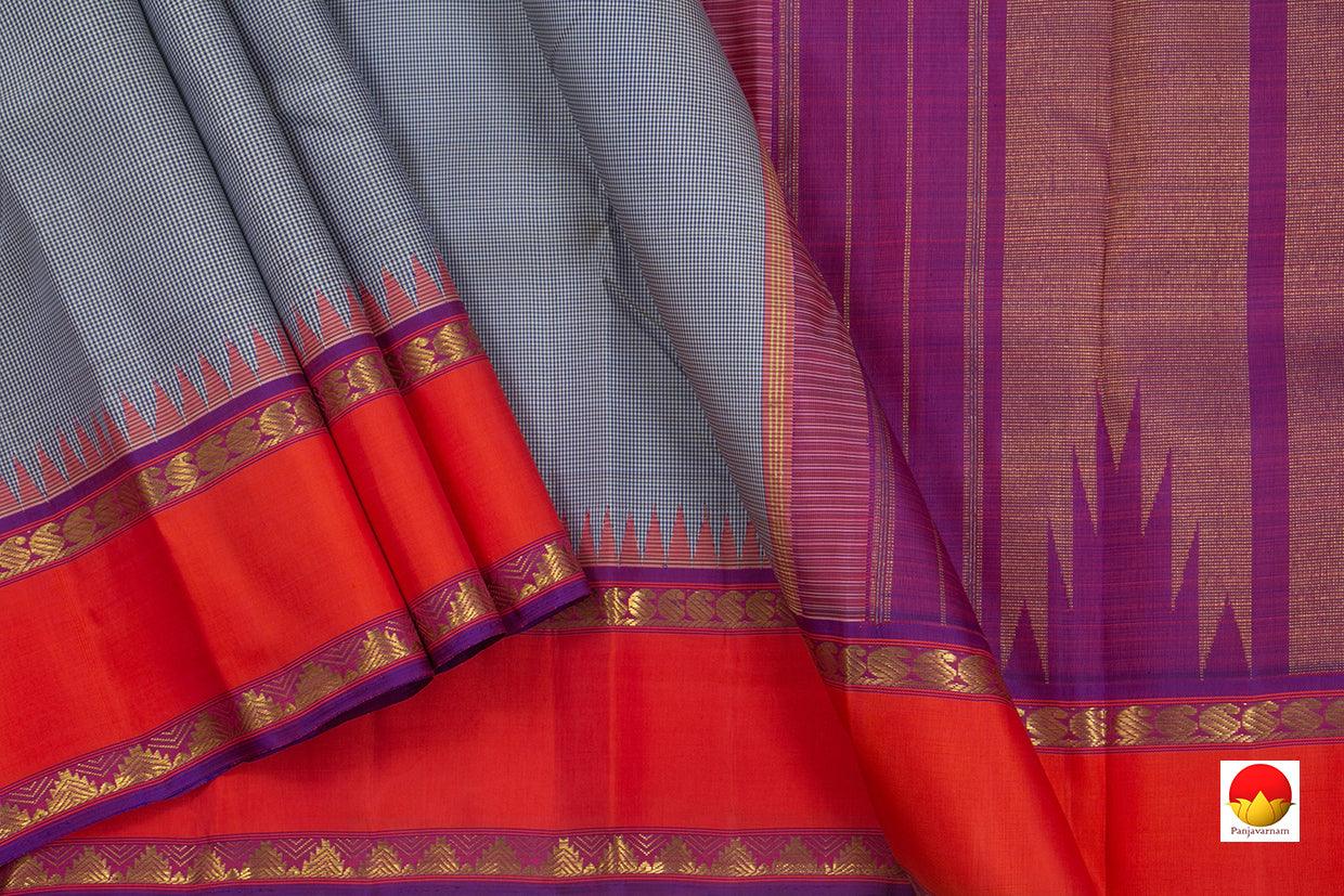 Kanchipuram Silk Saree - Handwoven Pure Silk - Pure Zari - PV J 5746 - Silk Sari - Panjavarnam