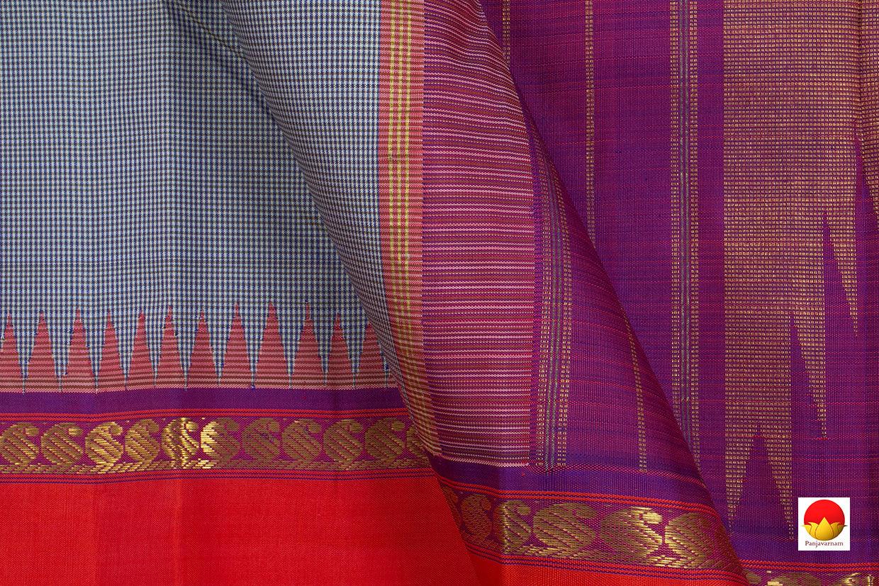 Kanchipuram Silk Saree - Handwoven Pure Silk - Pure Zari - PV J 5746 - Silk Sari - Panjavarnam