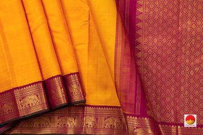Kanchipuram Silk Saree - Handwoven Pure Silk - Pure Zari - PV J 6528 - Silk Sari - Panjavarnam