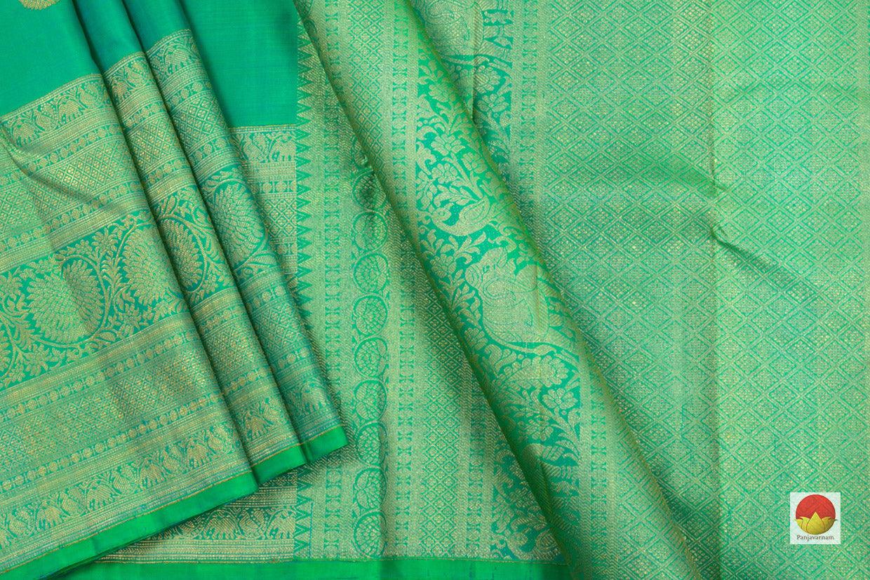 Kanchipuram Silk Saree - Handwoven Pure Silk - Pure Zari - PV NYC 112 - Saris & Lehengas - Panjavarnam