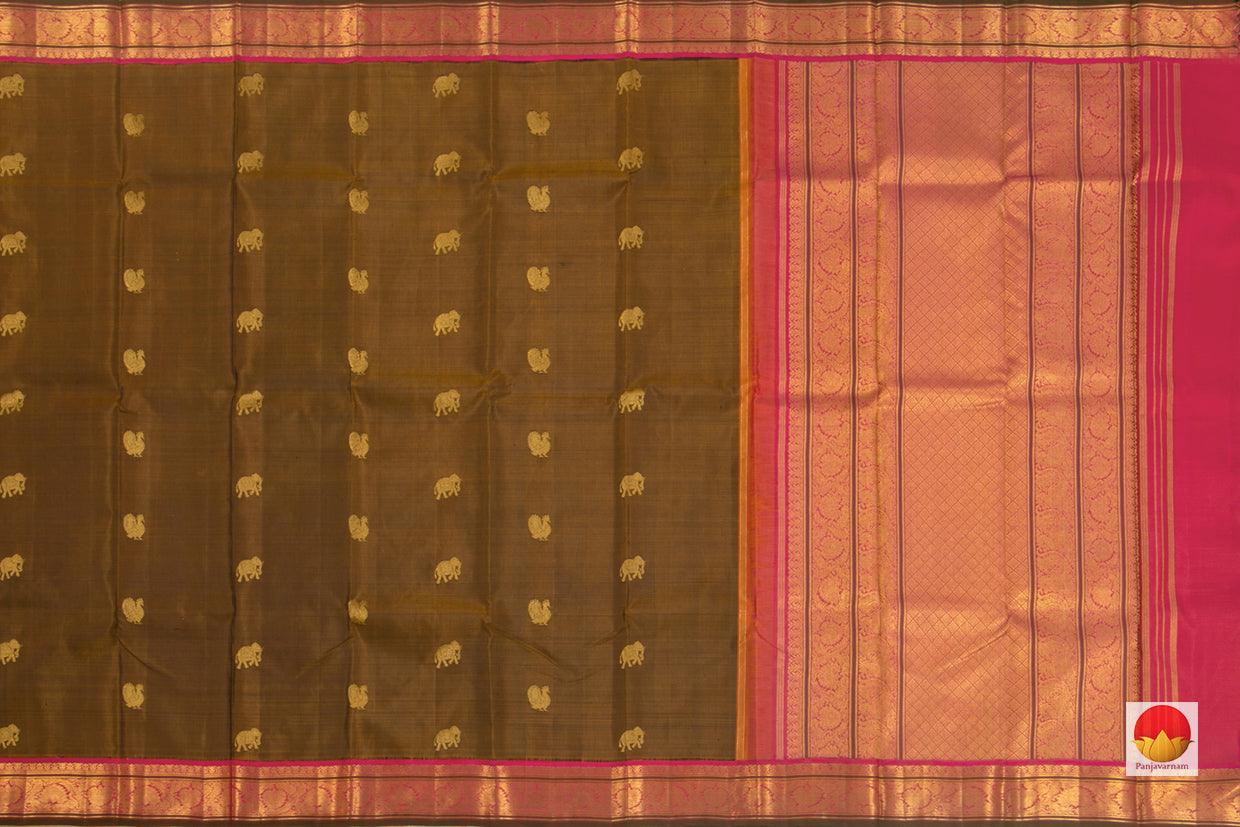 Kanchipuram Silk Saree - Handwoven Pure Silk - Pure Zari - PV NYC 134 - Silk Sari - Panjavarnam