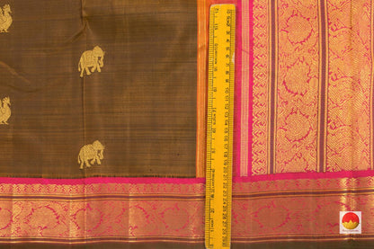 Kanchipuram Silk Saree - Handwoven Pure Silk - Pure Zari - PV NYC 134 - Silk Sari - Panjavarnam