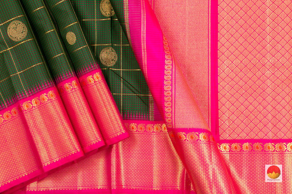 Kanchipuram Silk Saree - Handwoven Pure Silk - Pure Zari - PV NYC 17 - Silk Sari - Panjavarnam