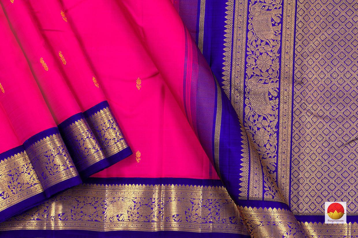 Kanchipuram Silk Saree - Handwoven Pure Silk - Pure Zari - PV NYC 218 - Silk Sari - Panjavarnam