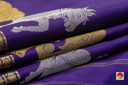 Kanchipuram Silk Saree - Handwoven Pure Silk - Pure Zari - PV NYC 220 - Silk Sari - Panjavarnam