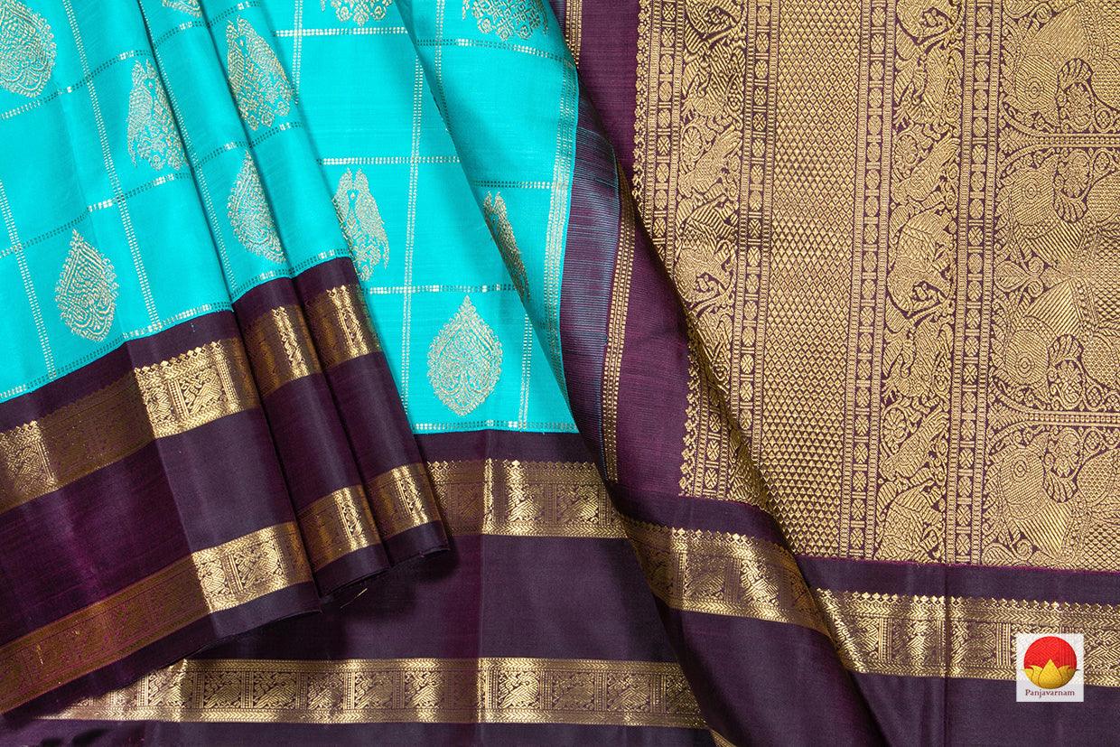Kanchipuram Silk Saree - Handwoven Pure Silk - Pure Zari - PV NYC 270 - Silk Sari - Panjavarnam
