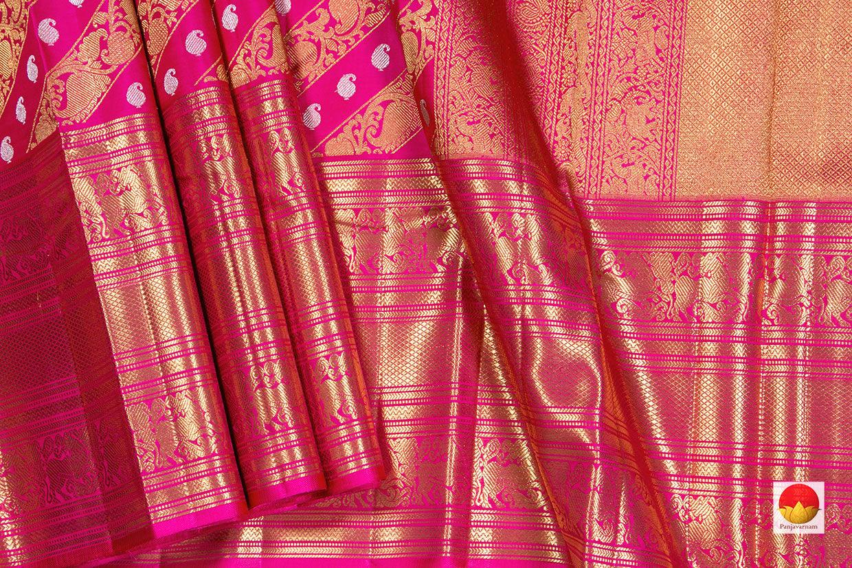 Kanchipuram Silk Saree - Handwoven Pure Silk - Pure Zari - PV NYC 290 - Silk Sari - Panjavarnam