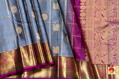 Kanchipuram Silk Saree - Handwoven Pure Silk - Pure Zari - PV NYC 314 - Silk Sari - Panjavarnam
