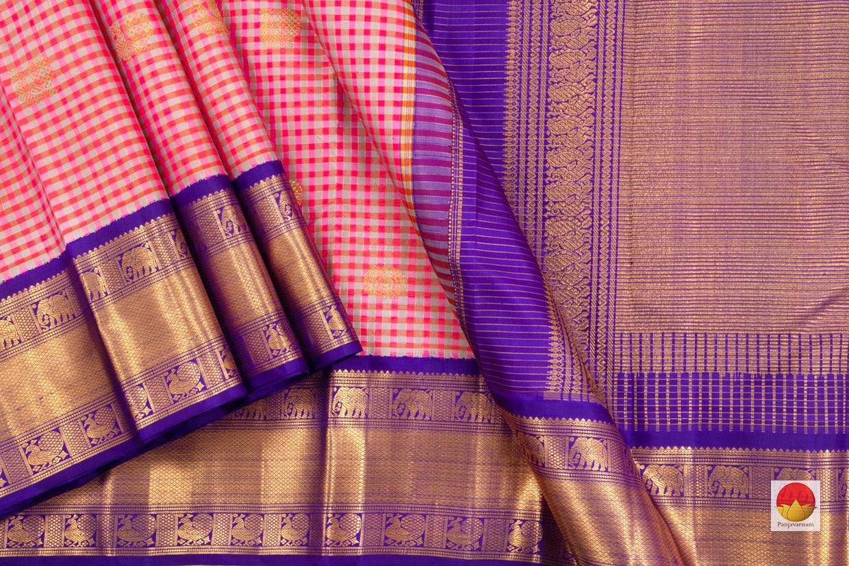 Kanchipuram Silk Saree - Handwoven Pure Silk - Pure Zari - PV NYC 33 - Silk Sari - Panjavarnam