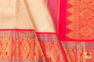 Kanchipuram Silk Saree - Handwoven Pure Silk - Pure Zari - PV NYC 355 - Silk Sari - Panjavarnam PV NYC 355