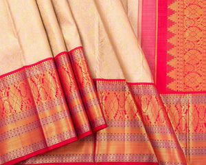 Kanchipuram Silk Saree - Handwoven Pure Silk - Pure Zari - PV NYC 355 - Silk Sari - Panjavarnam PV NYC 355