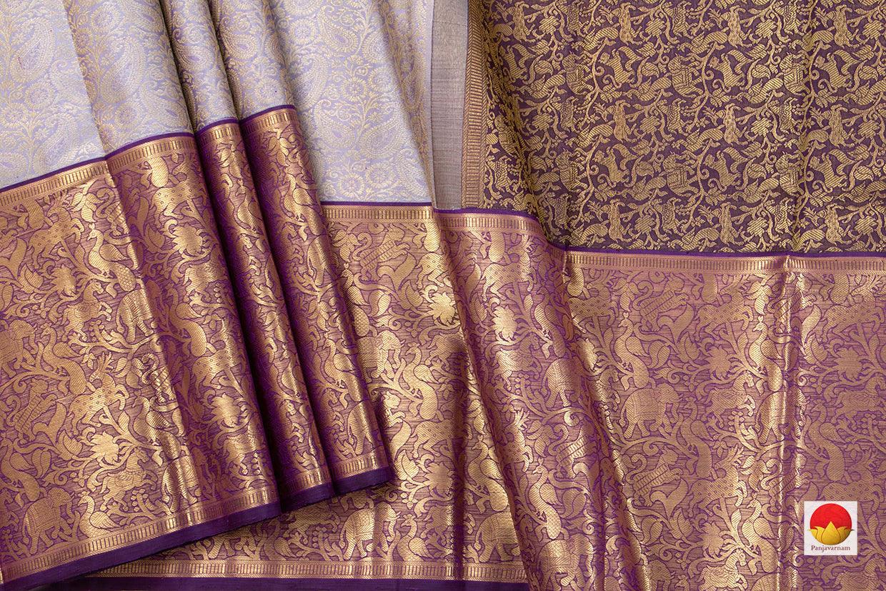 Kanchipuram Silk Saree - Handwoven Pure Silk - Pure Zari - PV NYC 378 - Saris & Lehengas - Panjavarnam
