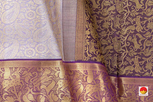 Kanchipuram Silk Saree - Handwoven Pure Silk - Pure Zari - PV NYC 378 - Saris & Lehengas - Panjavarnam PV NYC 378