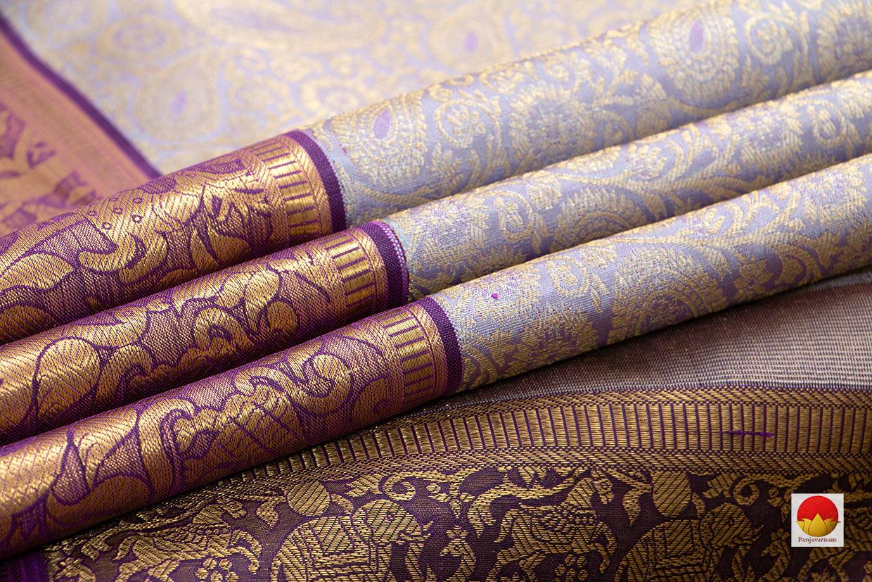 Kanchipuram Silk Saree - Handwoven Pure Silk - Pure Zari - PV NYC 378 - Saris & Lehengas - Panjavarnam PV NYC 378