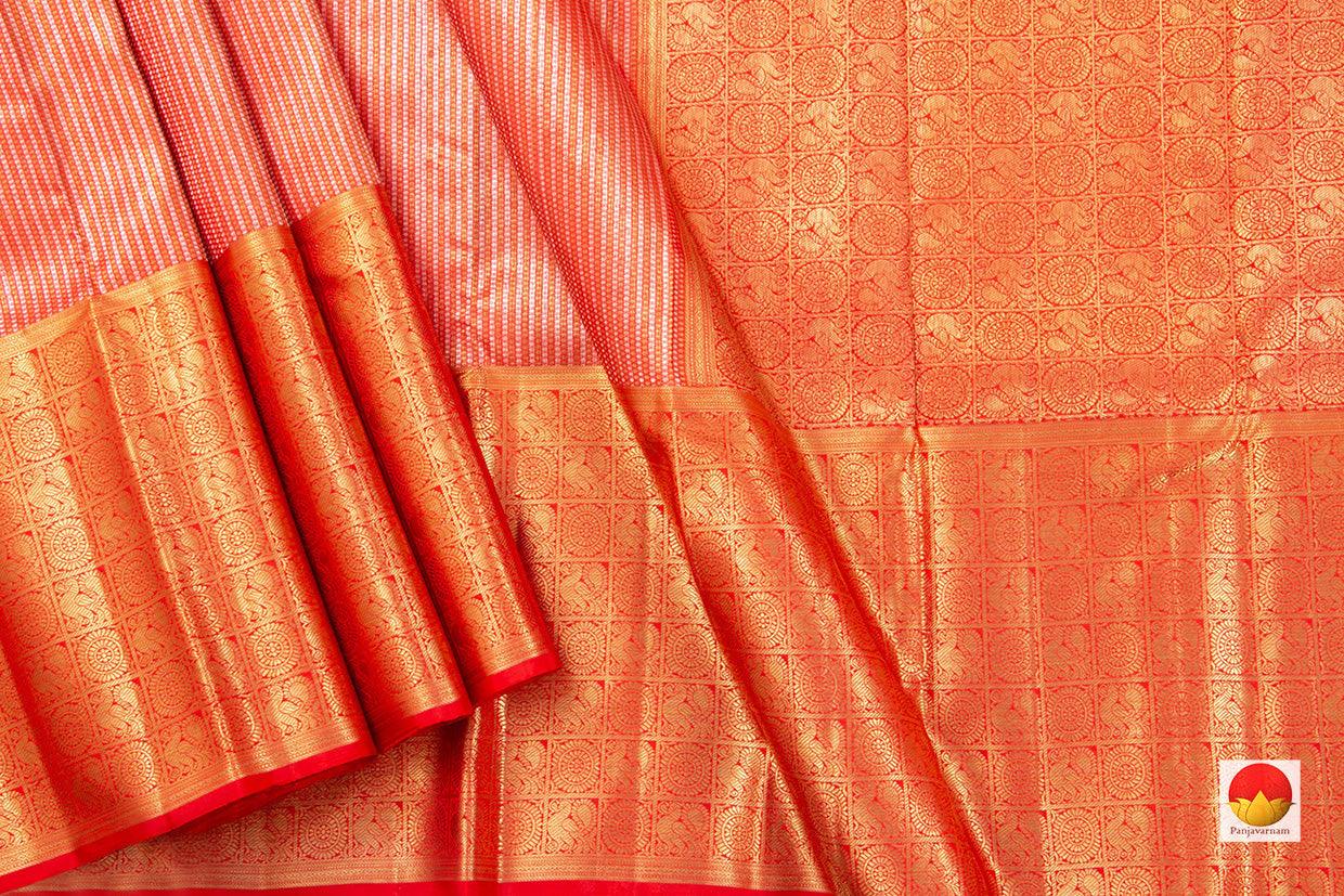 Kanchipuram Silk Saree - Handwoven Pure Silk - Pure Zari - PV NYC 382 - Silk Sari - Panjavarnam