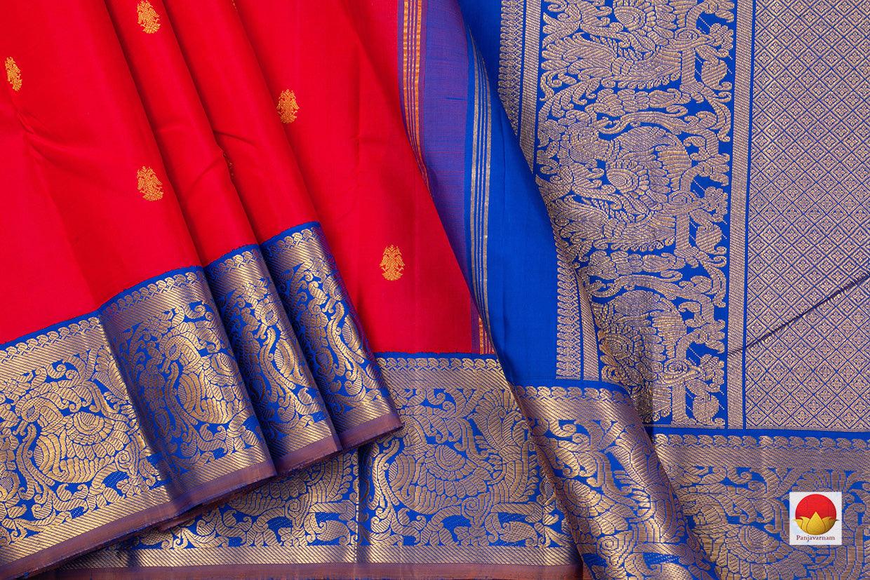 Kanchipuram Silk Saree - Handwoven Pure Silk - Pure Zari - PV NYC 433 - Saris & Lehengas - Panjavarnam