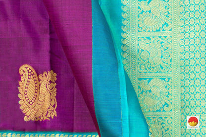 Kanchipuram Silk Saree - Handwoven Pure Silk - Pure Zari - PV NYC 446 - Silk Sari - Panjavarnam