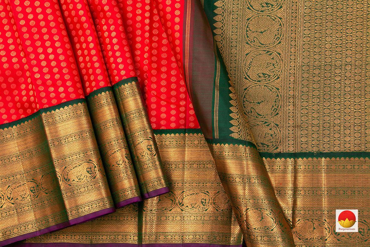 Kanchipuram Silk Saree - Handwoven Pure Silk - Pure Zari - PV NYC 480 - Silk Sari - Panjavarnam