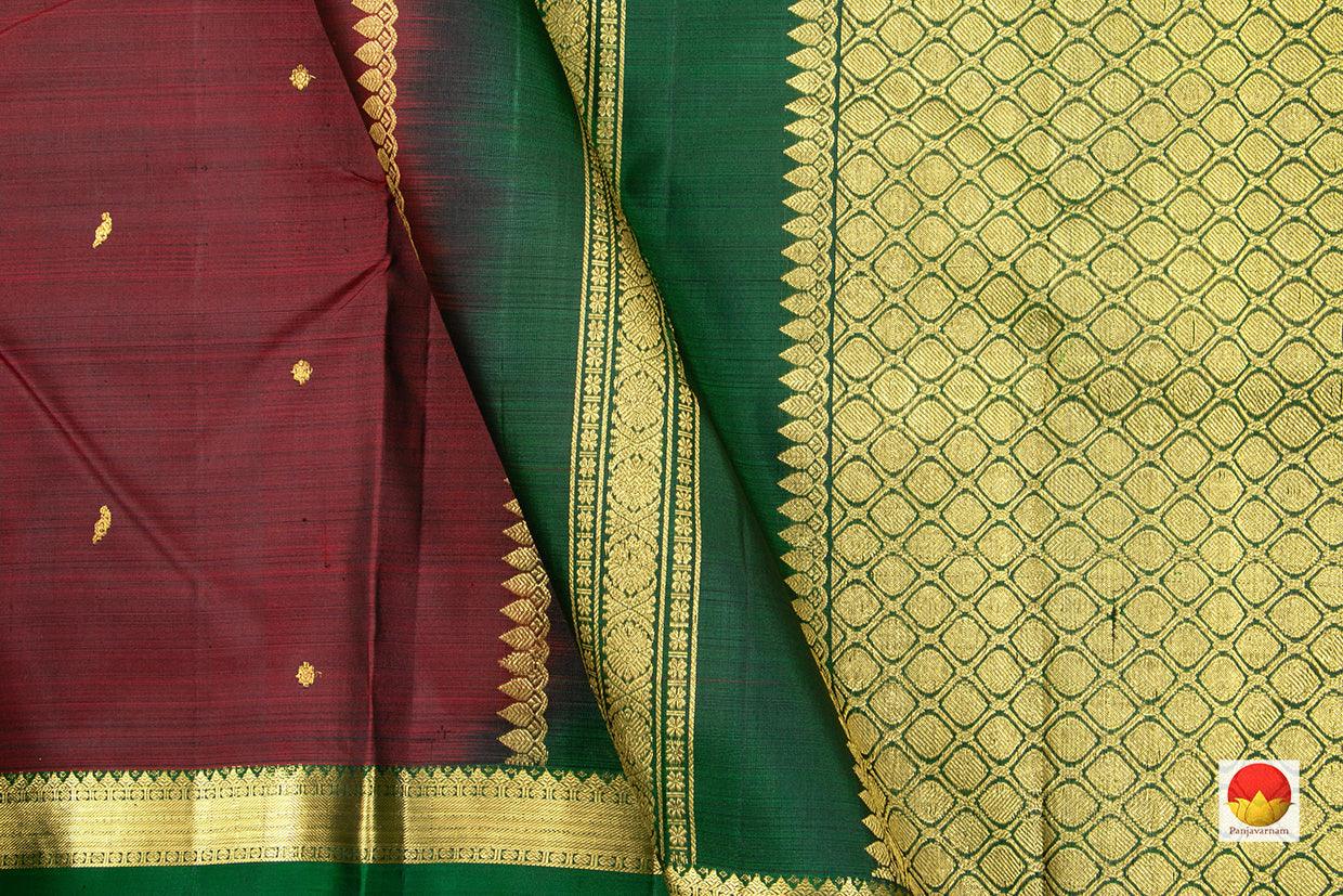 Kanchipuram Silk Saree - Handwoven Pure Silk - Pure Zari - PV NYC 487 - Silk Sari - Panjavarnam