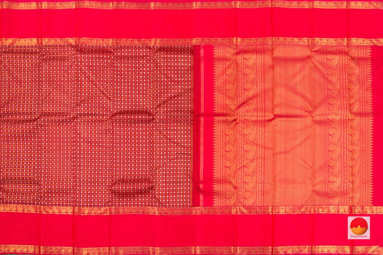 Kanchipuram Silk Saree - Handwoven Pure Silk - Pure Zari - PV NYC 49 - Silk Sari - Panjavarnam