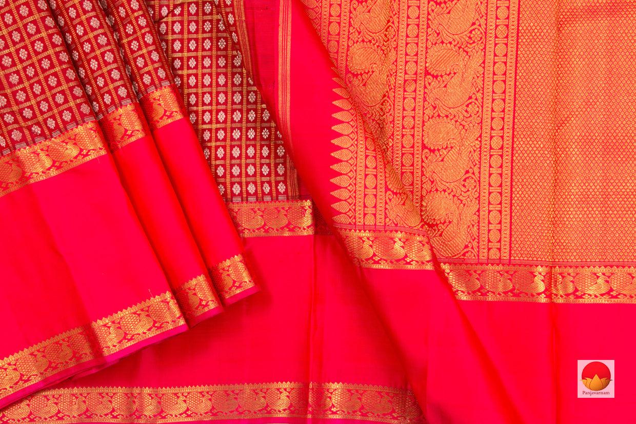 Kanchipuram Silk Saree - Handwoven Pure Silk - Pure Zari - PV NYC 49 - Silk Sari - Panjavarnam PV NYC 49