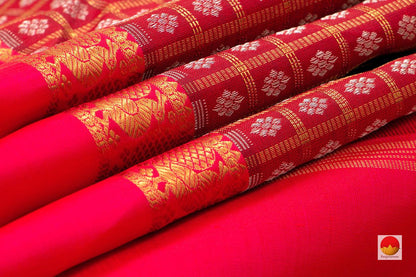 Kanchipuram Silk Saree - Handwoven Pure Silk - Pure Zari - PV NYC 49 - Silk Sari - Panjavarnam PV NYC 49