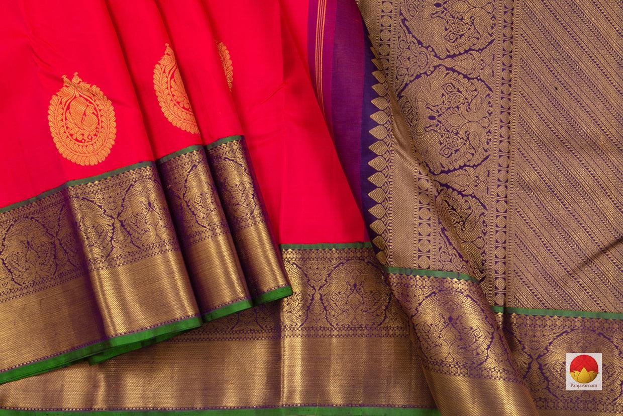Kanchipuram Silk Saree - Handwoven Pure Silk - Pure Zari - PV NYC 72 - Silk Sari - Panjavarnam